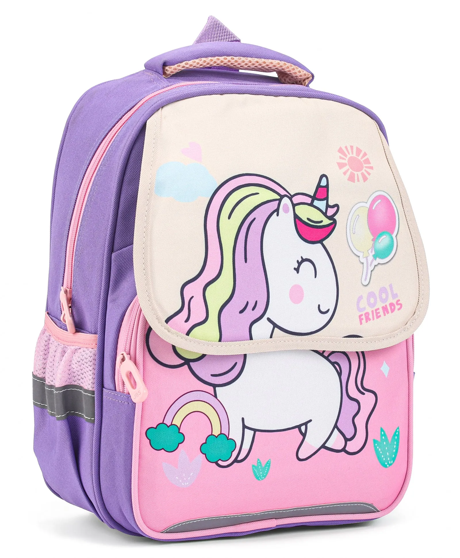 Unicorn& Balloons Print Backpack - Purple