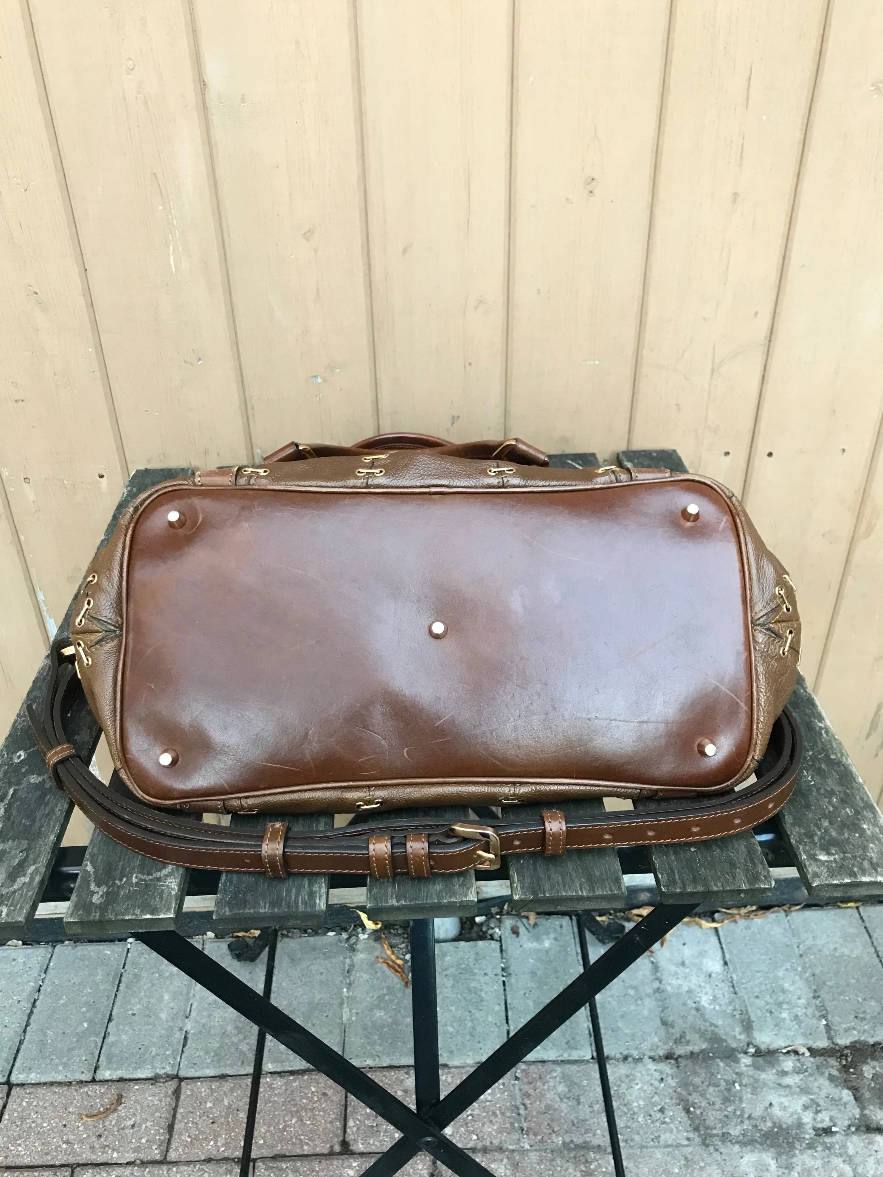 Vintage BURBERRY Brown Leather Shoulder Bag