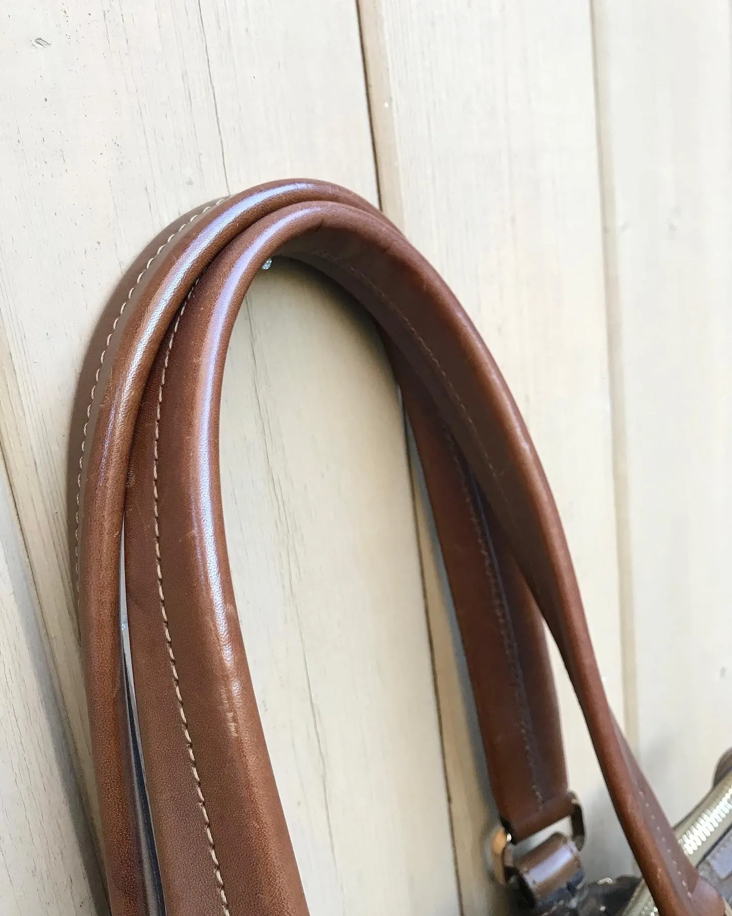 Vintage BURBERRY Brown Leather Shoulder Bag