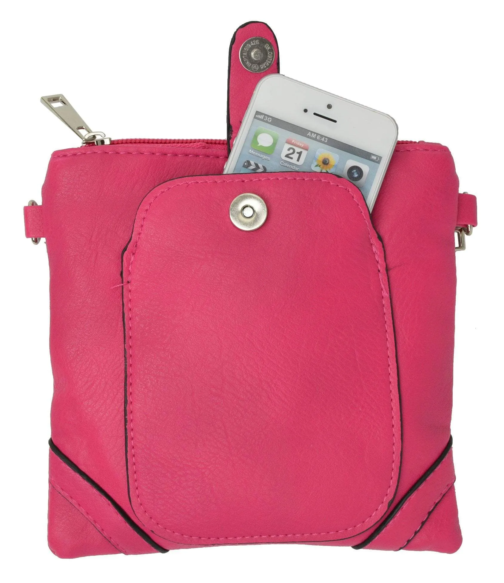 Women's Mini Square Crossbody Handbag with Cell Phone Pouch