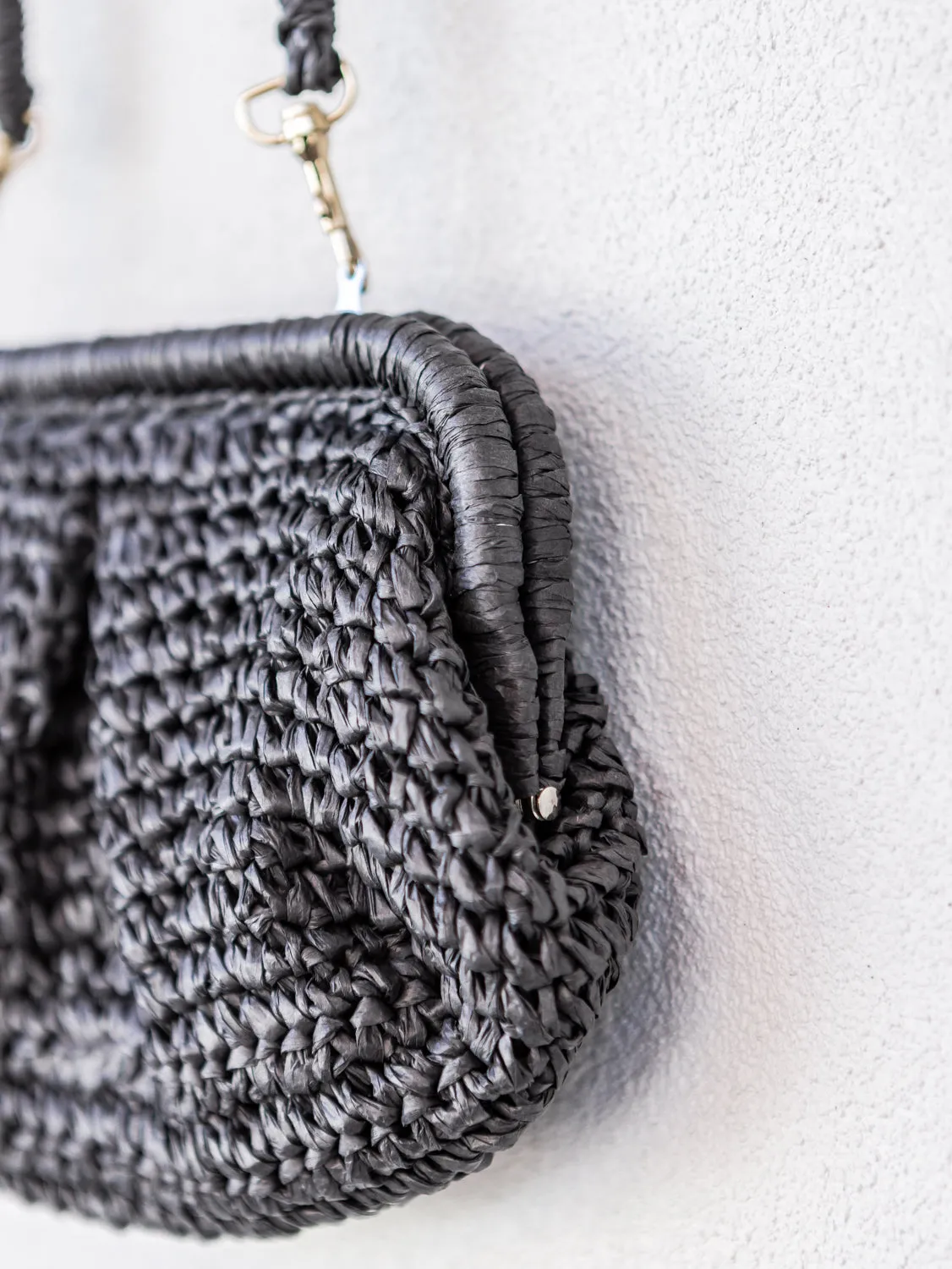 Woven Clutch Bag - Black