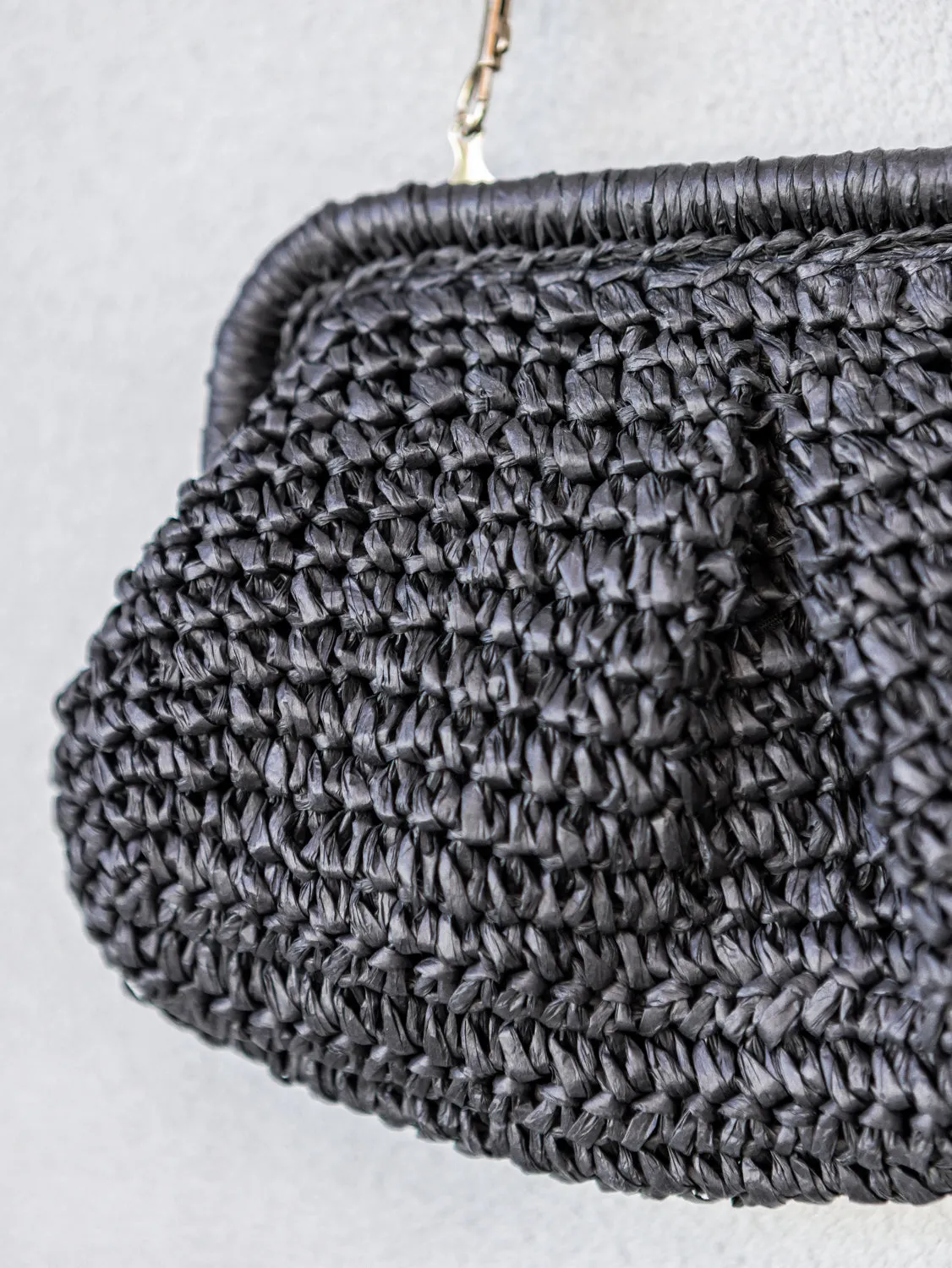 Woven Clutch Bag - Black