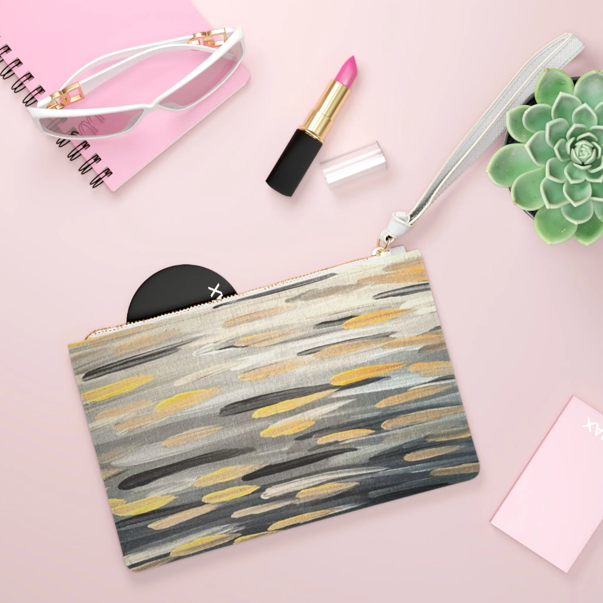 Zebra Brushstrokes Clutch Bag